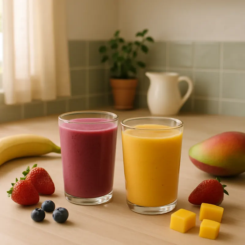 Meyveli smoothie bardakları